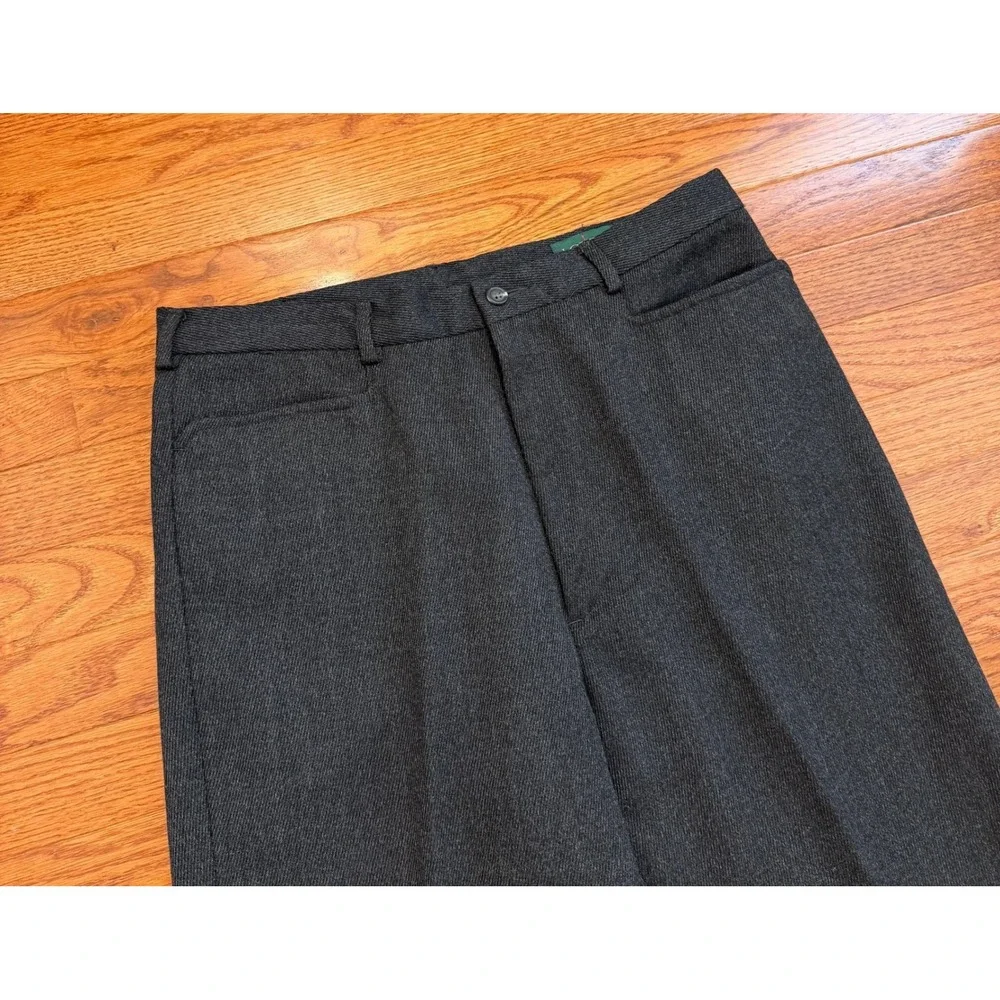 Vintage J Crew Oarsman Pants Mens 33x33 100% Wool Dark Gray Dress Trouser